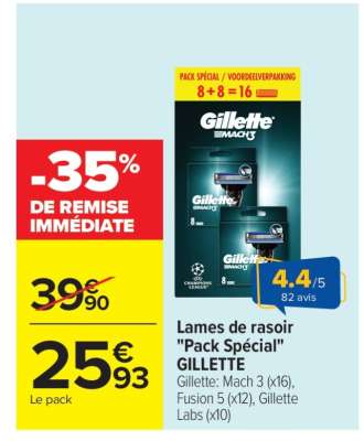 Lames de rasoir "Pack spécial" GILLETTE