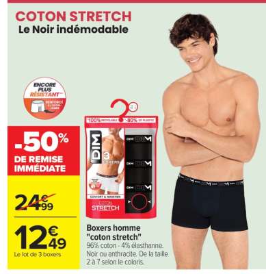 Boxers homme "COTON STRETCH"