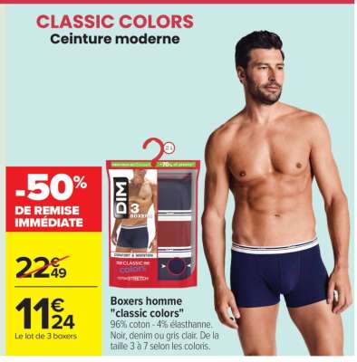 Boxers homme "classic colors"