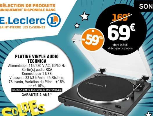 PLATINE VINYLE AUDIO TECHNICA