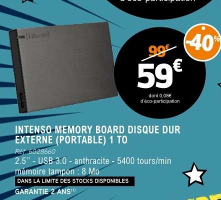 INTENSO MEMORY BOARD DISQUE DUR EXTERNE (PORTABLE) 1 TO