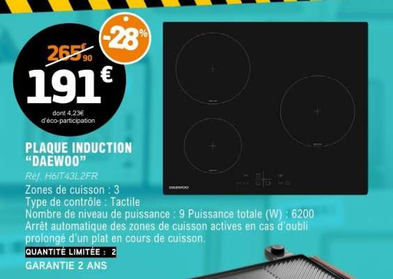 PLAQUE INDUCTION "DAEWOO"