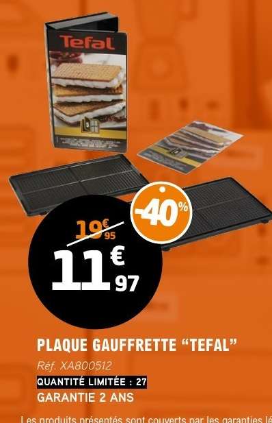 PLAQUE GAUFFRETTE “TEFAL”