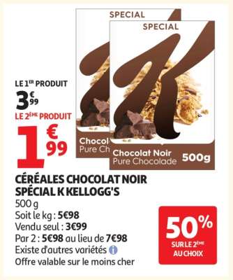 CÉRÉALES CHOCOLAT NOIR SPÉCIAL K KELLOGG'S