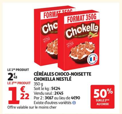 CÉRÉALES CHOCO-NOISETTE CHOKELLA NESTLÉ