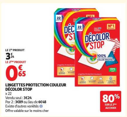 LINGETTES PROTECTION COULEUR DÉCOLOR STOP