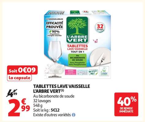 TABLETTES LAVE VAISSELLE “L'ARBRE VERT”