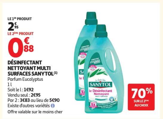 DÉSINFECTANT NETTOYANT MULTI SURFACES SANYTOL