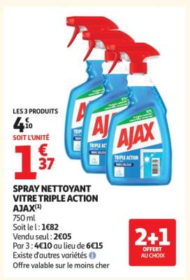 SPRAY NETTOYANT VITRE TRIPLE ACTION AJAX