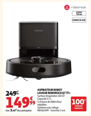 ASPIRATEUR ROBOT LAVEUR ROBOROCK Q7 TF+