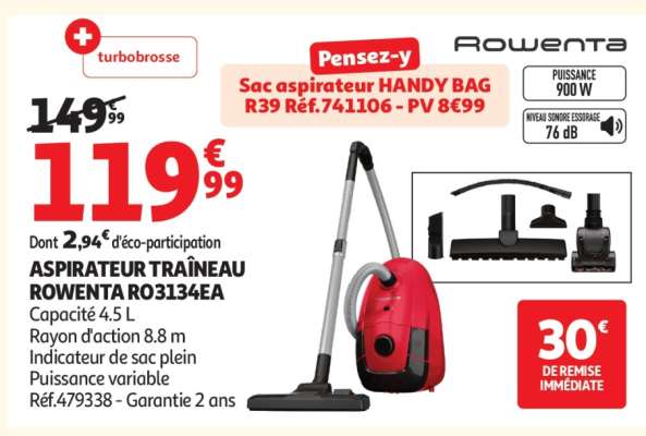 ASPIRATEUR TRAÎNEAU ROWENTA RO3134EA