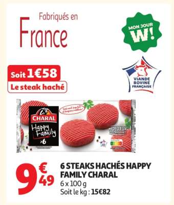 6 STEAKS HACHÉS HAPPY FAMILY CHARAL