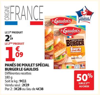 PANÉS DE POULET SPÉCIAL BURGER LE GAULOIS