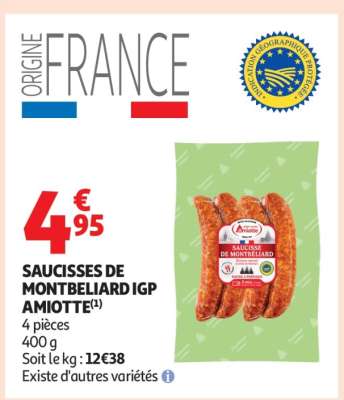 SAUCISSES DE MONTBELIARD IGP AMIOTTE