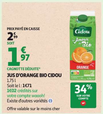 JUS D'ORANGE BIO CIDOU