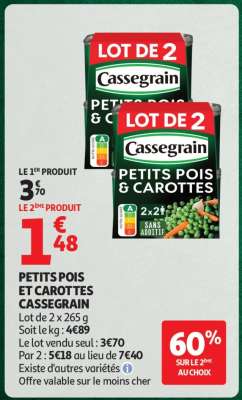 PETITS POIS ET CAROTTES "CASSEGRAIN"