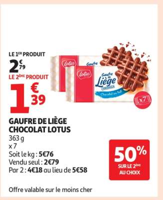 GAUFRE DE LIÈGE CHOCOLAT LOTUS