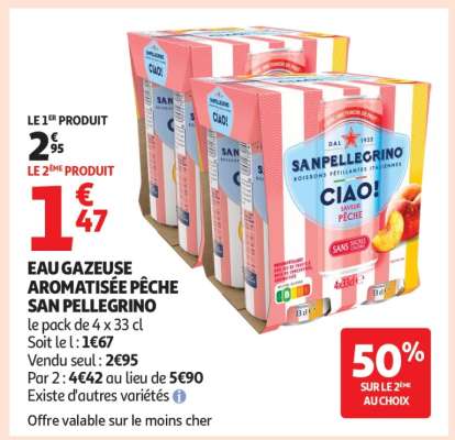 EAU GAZEUSE AROMATISÉE PÊCHE SAN PELLEGRINO