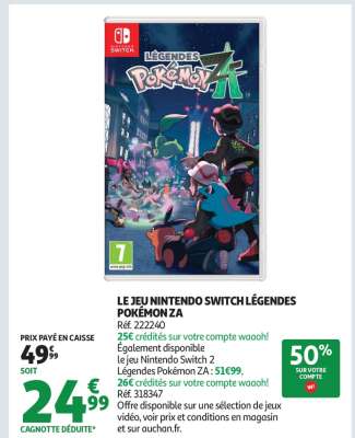LE JEU NINTENDO SWITCH LÉGENDES POKÉMON ZA