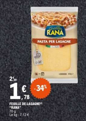 FEUILLE DE LASAGNE "RANA"