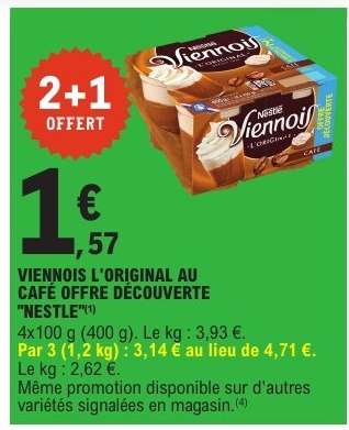 VIENNOIS L'ORIGINAL AU CAFÉ OFFRE DÉCOUVERTE "NESTLE"