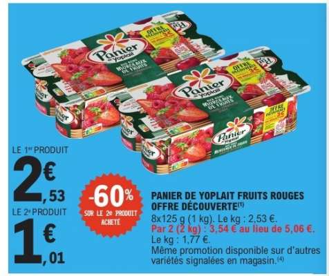 PANIER DE YOPLAIT FRUITS ROUGES