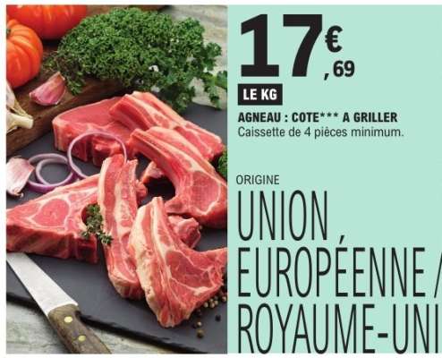 Agneau : côte*** à griller