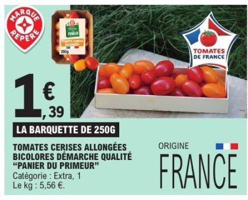 TOMATES CERISES ALLONGÉES BICOLORES DÉMARCHE QUALITÉ “PANIER DU PRIMEUR”