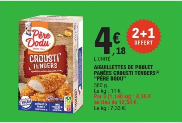 AIGUILLETTES DE POULET PANÉES CROUSTI TENDERS "PÈRE DODU"