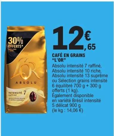 CAFÉ EN GRAINS “L’OR”