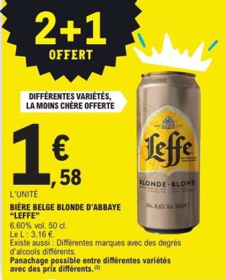 BIÈRE BELGE BLONDE D'ABBAYE “LEFFE”