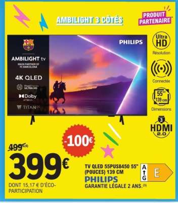 PHILIPS TV QLED 55PUS8450