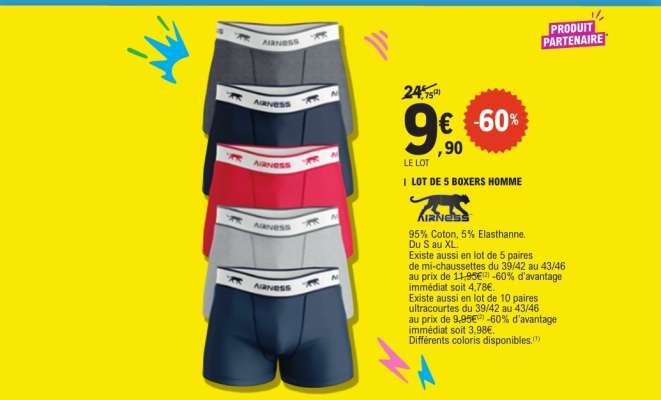 Lot de 5 Boxers Homme