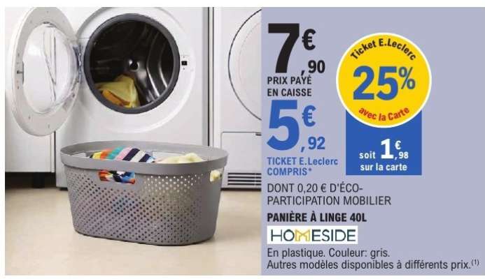 PANIÈRE À LINGE 40L