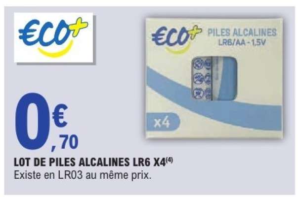 LOT DE PILES ALCALINES LR6 X4