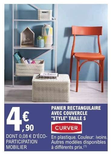 PANIER RECTANGULAIRE AVEC COUVERCLE "STYLE" TAILLE S