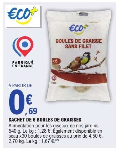 SACHET DE 6 BOULES DE GRAISSES