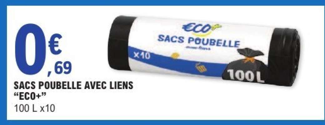 SACS POUBELLE AVEC LIENS “ECO+”