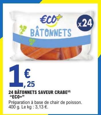 24 BÂTONNETS SAVEUR CRABE "ECO+"