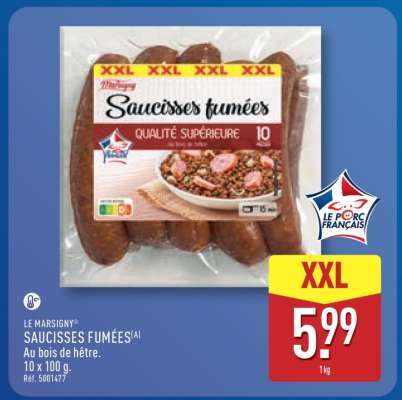 LE MARSIGNY® SAUCISSES FUMÉES