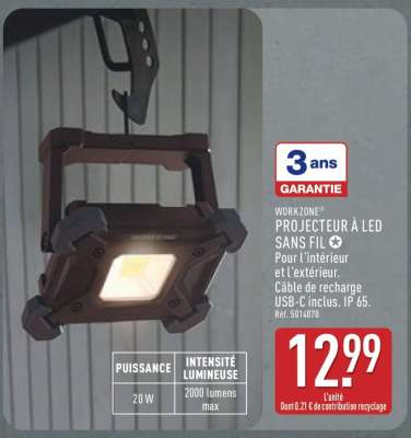 PROJECTEUR À LED SANS FIL