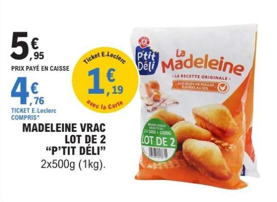 MADELEINE VRAC LOT DE 2 “P’TIT DÉLI”