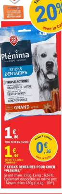 7 STICKS DENTAIRES POUR CHIEN 'PLENIMA'
