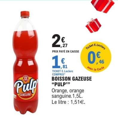 BOISSON GAZEUSE "PULP"