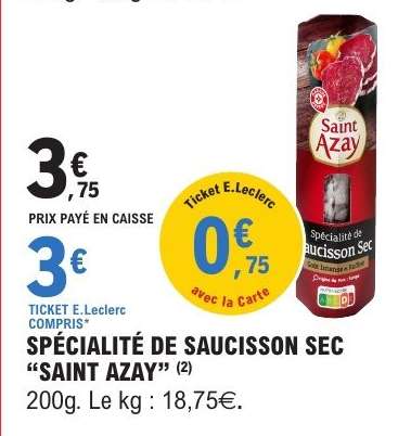 Spécialité de Saucisson Sec 'Saint Azay'