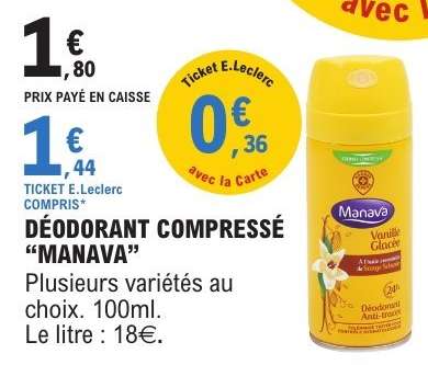 DÉODORANT COMPRESSÉ “MANAVA”