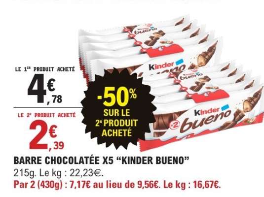 BARRE CHOCOLATÉE x5 “KINDER BUENO”