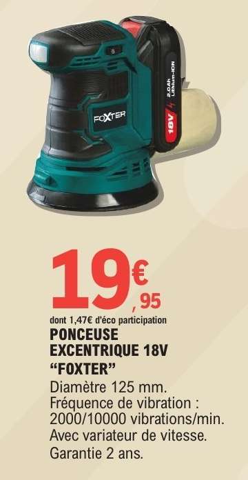 PONCEUSE EXCENTRIQUE 18V "FOXTER"