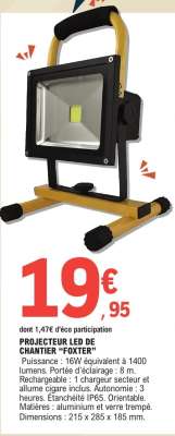 PROJECTEUR LED DE CHANTIER "FOXTER"