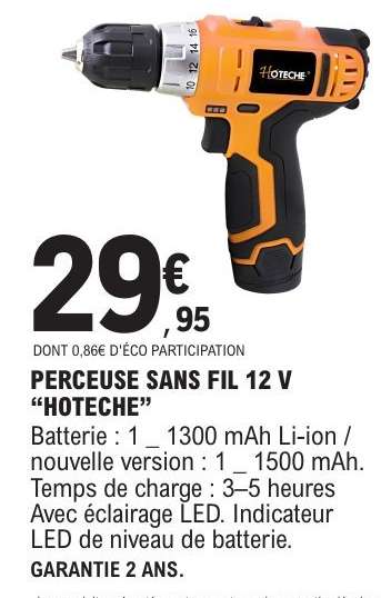 PERCEUSE SANS FIL 12 V “HOTECHE”